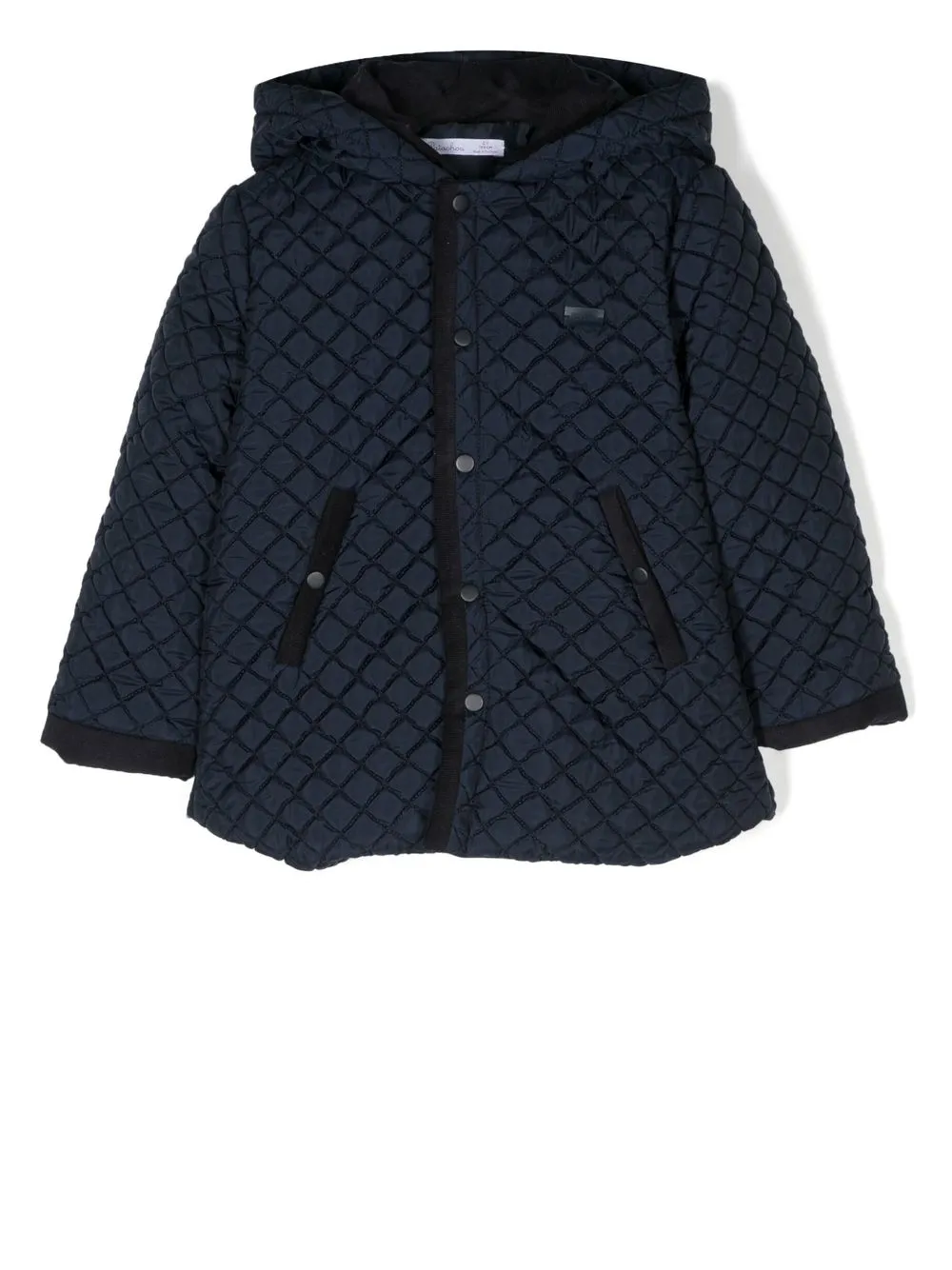 

Patachou hooded diamond-quilt coat - Blue