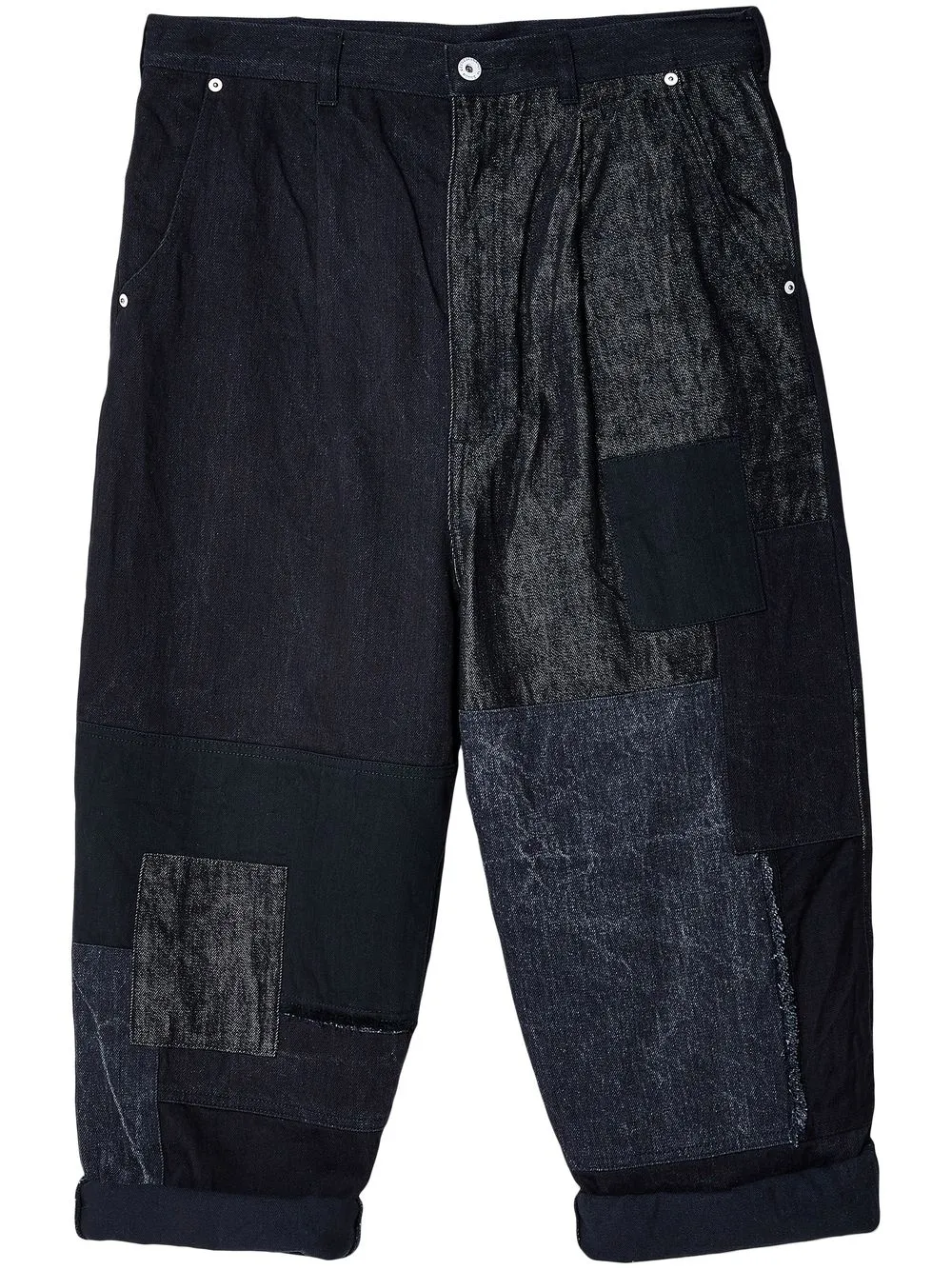 

Comme Des Garçons Homme patchwork turn-up jeans - Black