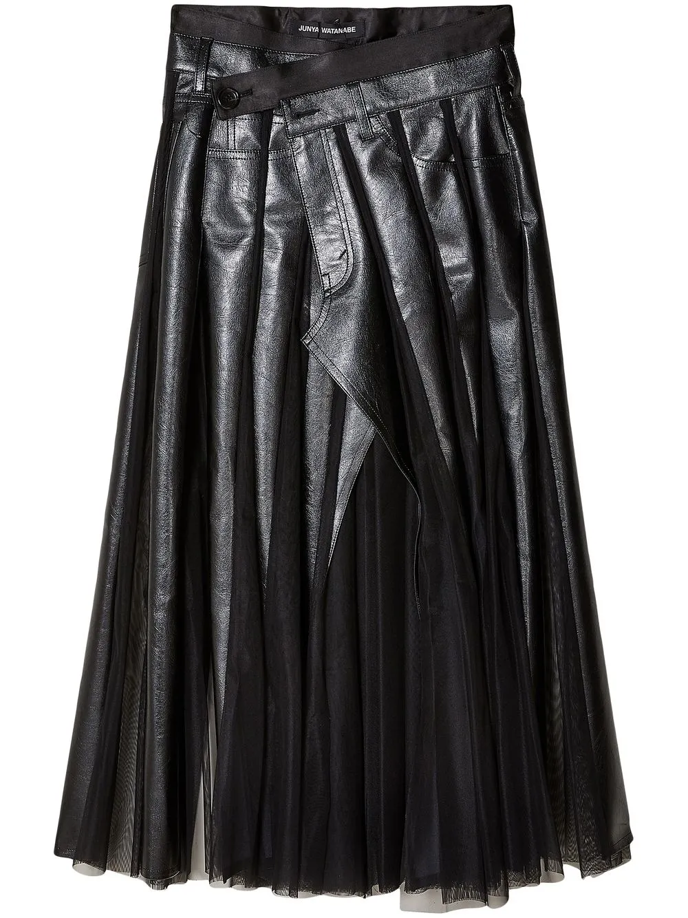 

Junya Watanabe faux-leather midi-skirt - Black