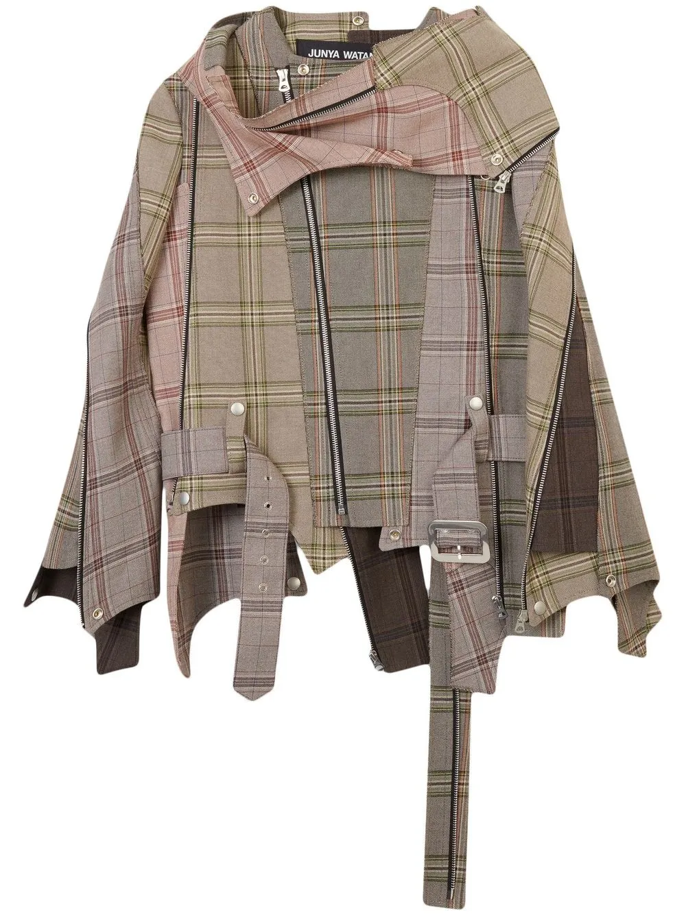 

Junya Watanabe check asymmetric jacket - Neutrals