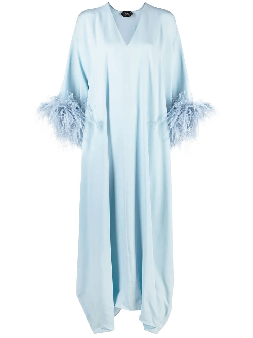 

Taller Marmo feather-trimmed kaftan dress - Blue