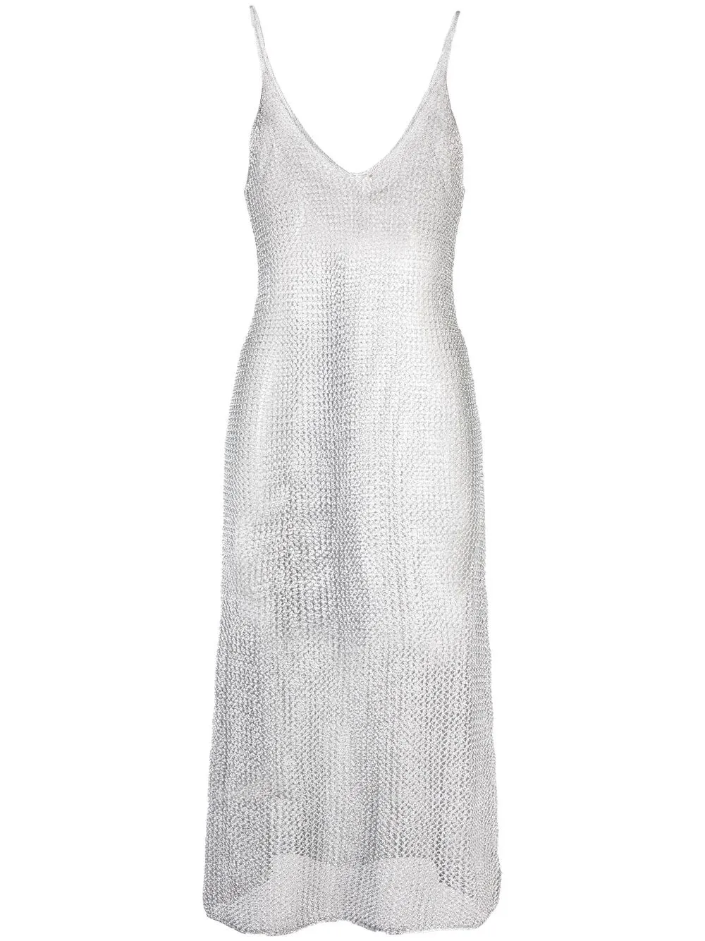 

Dodo Bar Or metallic-thread sleeveless dress - Silver