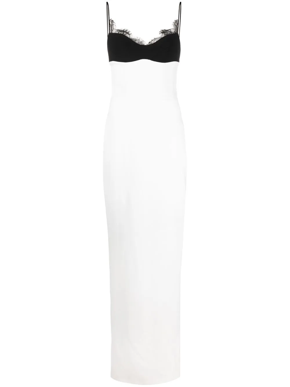 

RASARIO lace-trim pencil gown - White