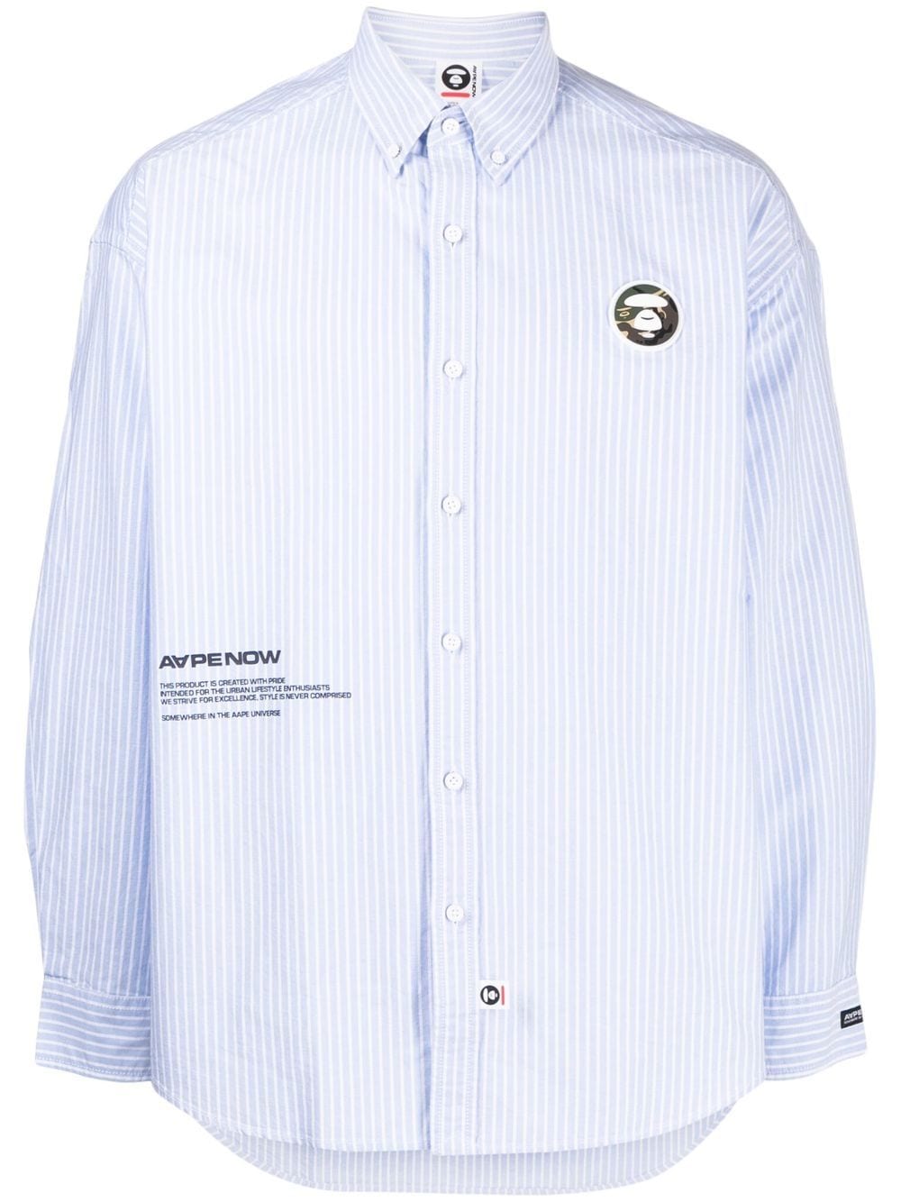 AAPE BY *A BATHING APE® logo-patch stripe-print Shirt - Farfetch