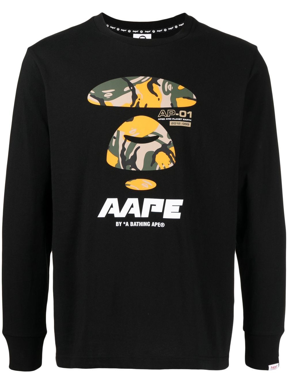 

AAPE BY *A BATHING APE® playera manga larga con estampado gráfico - Negro