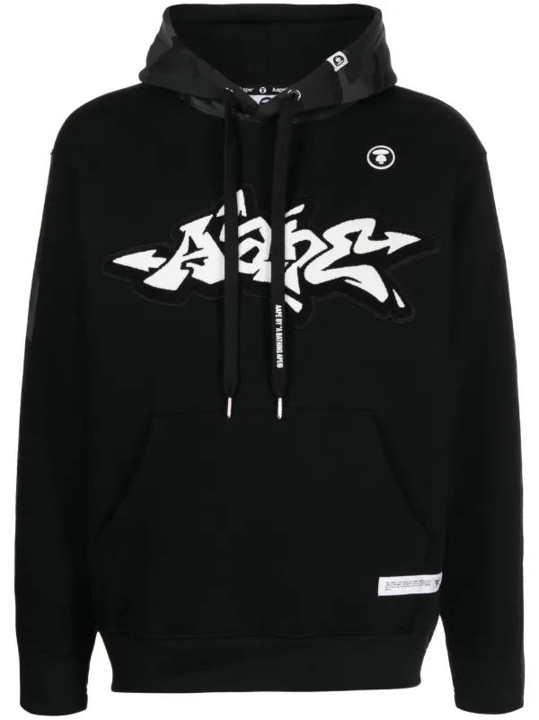 AAPE BY A BATHING APE two tone Camouflage Hoodie Black FARFETCH AU