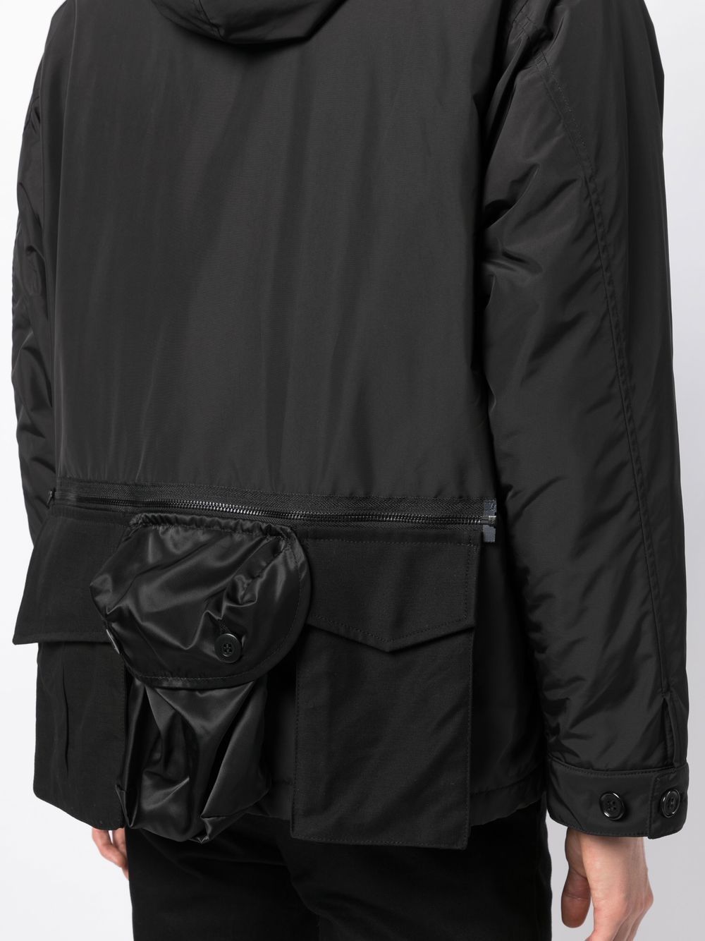 Shop Undercoverism Patch-pocket Hooded Jacket In Schwarz