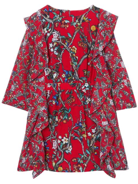 Burberry Kids motif-print silk dress