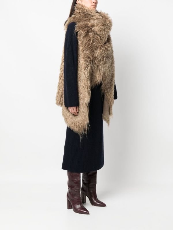 Knee length fur on sale gilet