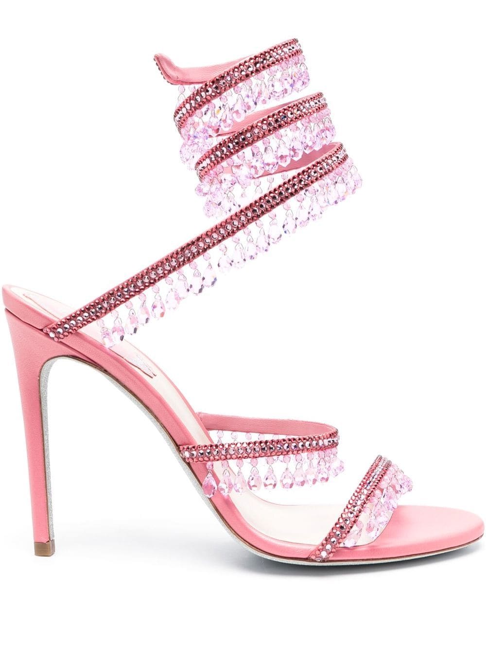 René Caovilla 105mm Satin Chandelier Sandals In Pink | ModeSens
