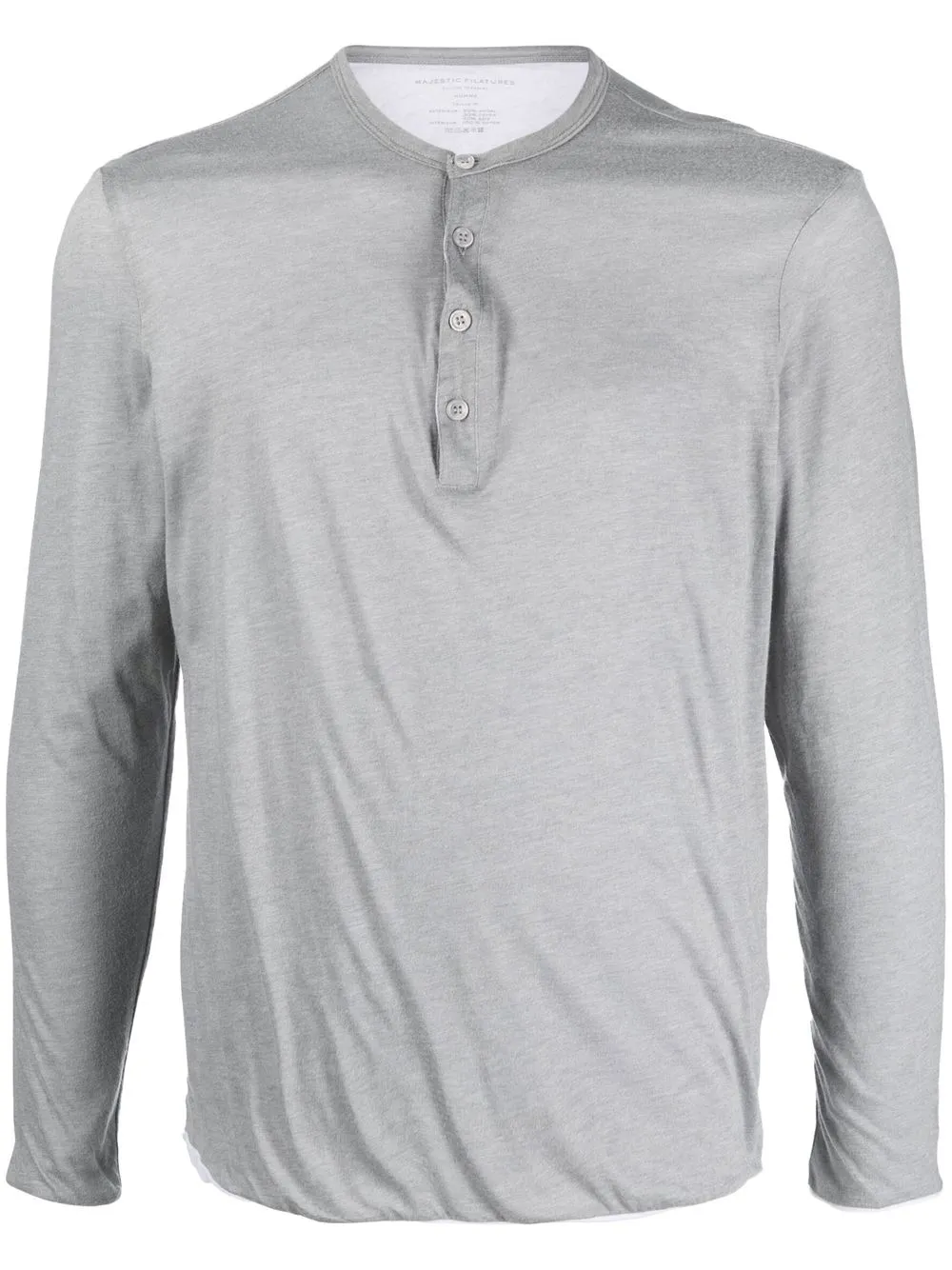 

Majestic Filatures long-sleeve button fastening T-shirt - Grey