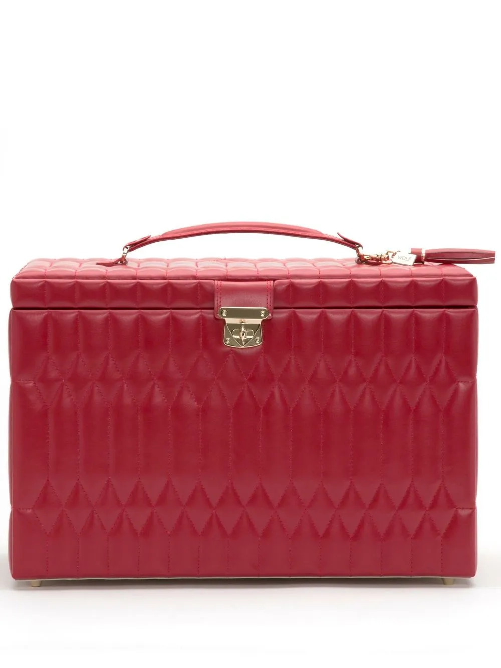

WOLF Caroline quilted leather jewellery case - Red