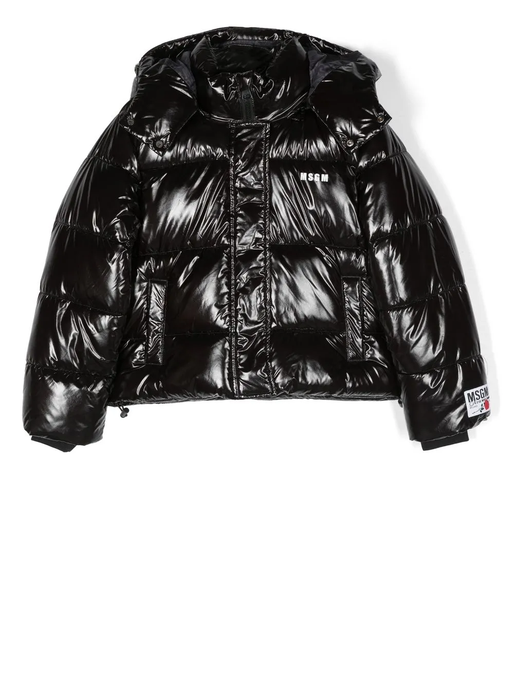 

MSGM Kids padded high-shine jacket - Negro