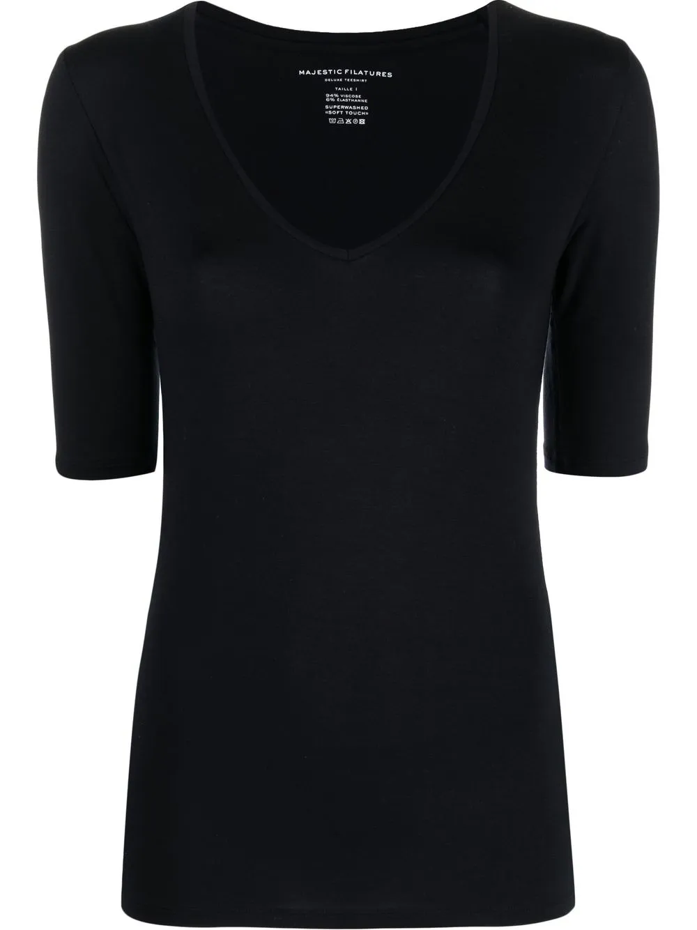 

Majestic Filatures playera con cuello en U - Azul