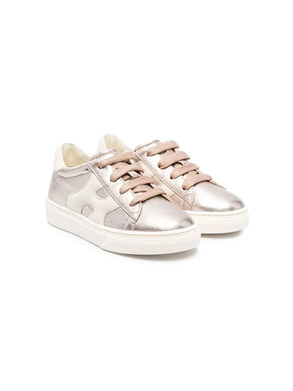 

Hogan Kids H-logo metallic sneakers - Pink