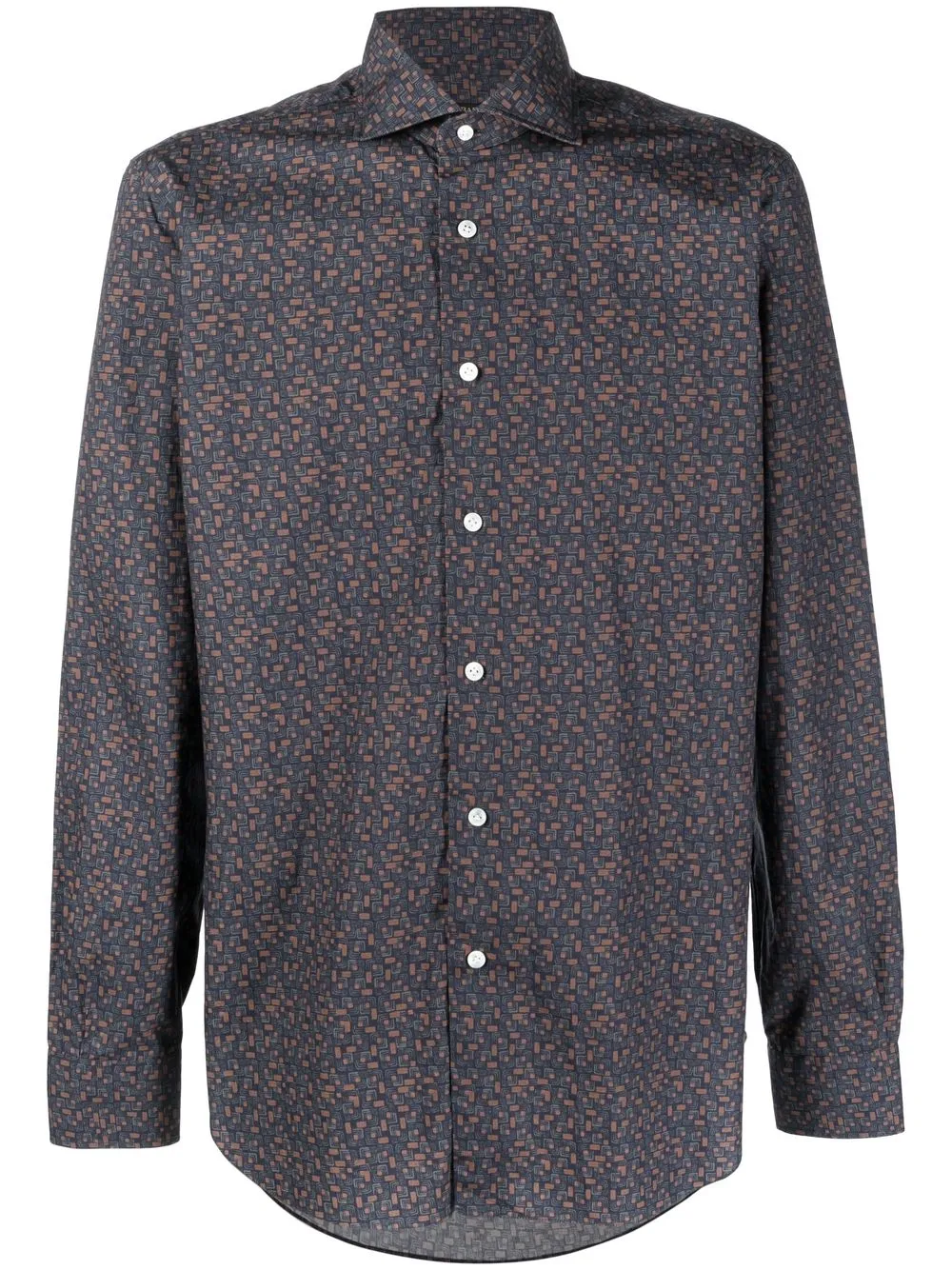 

Barba graphic-print long-sleeve shirt - Blue