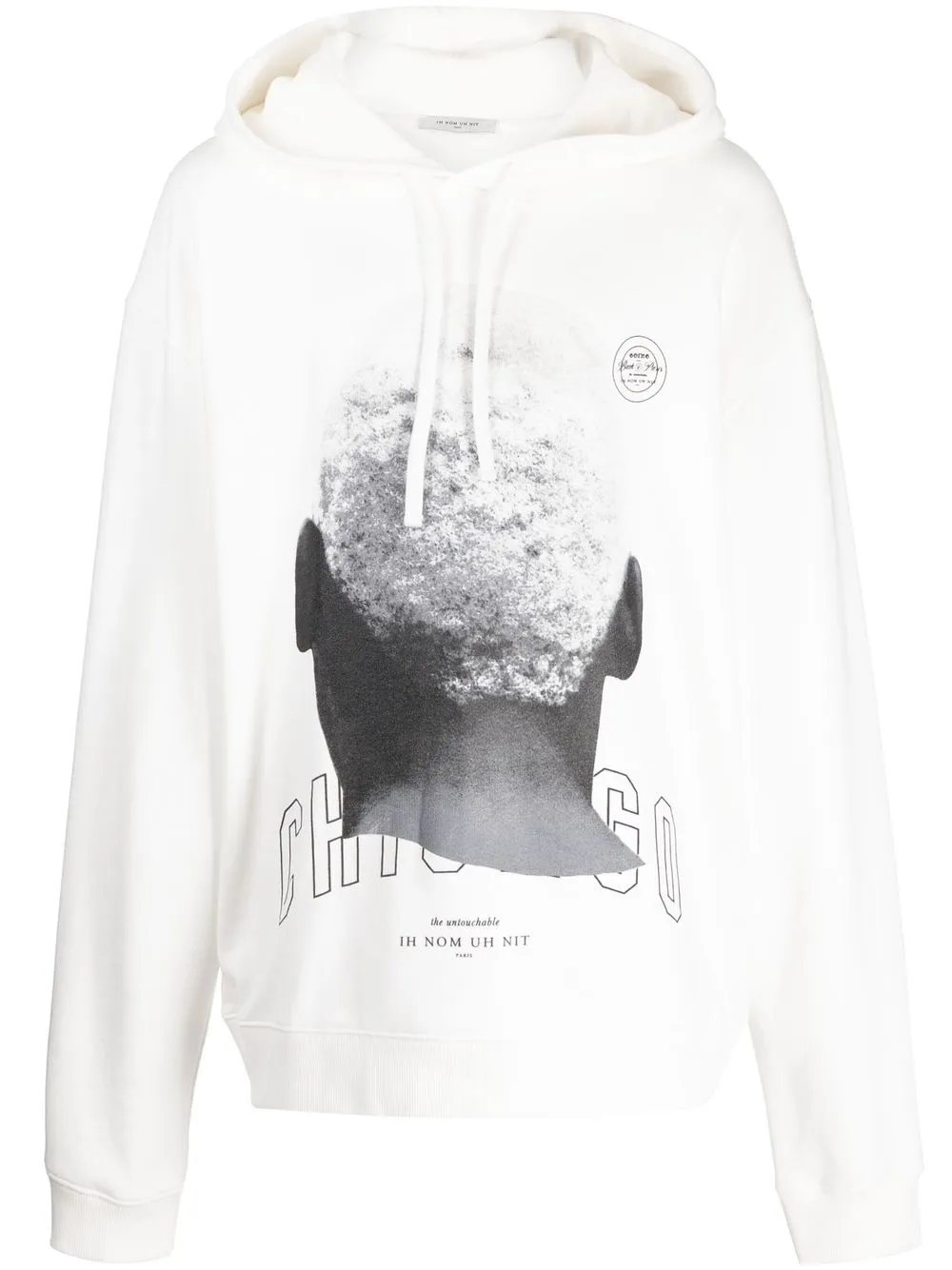 

Ih Nom Uh Nit logo-print cotton hoodie - White