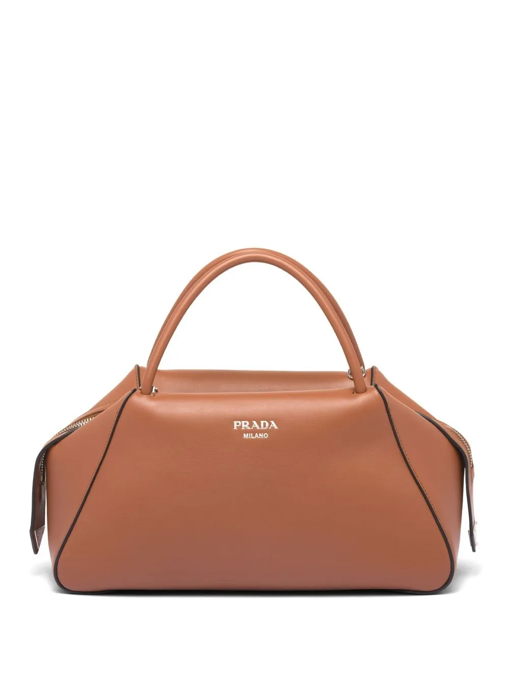 

Prada tote con forma trapecio mediana - Marrón