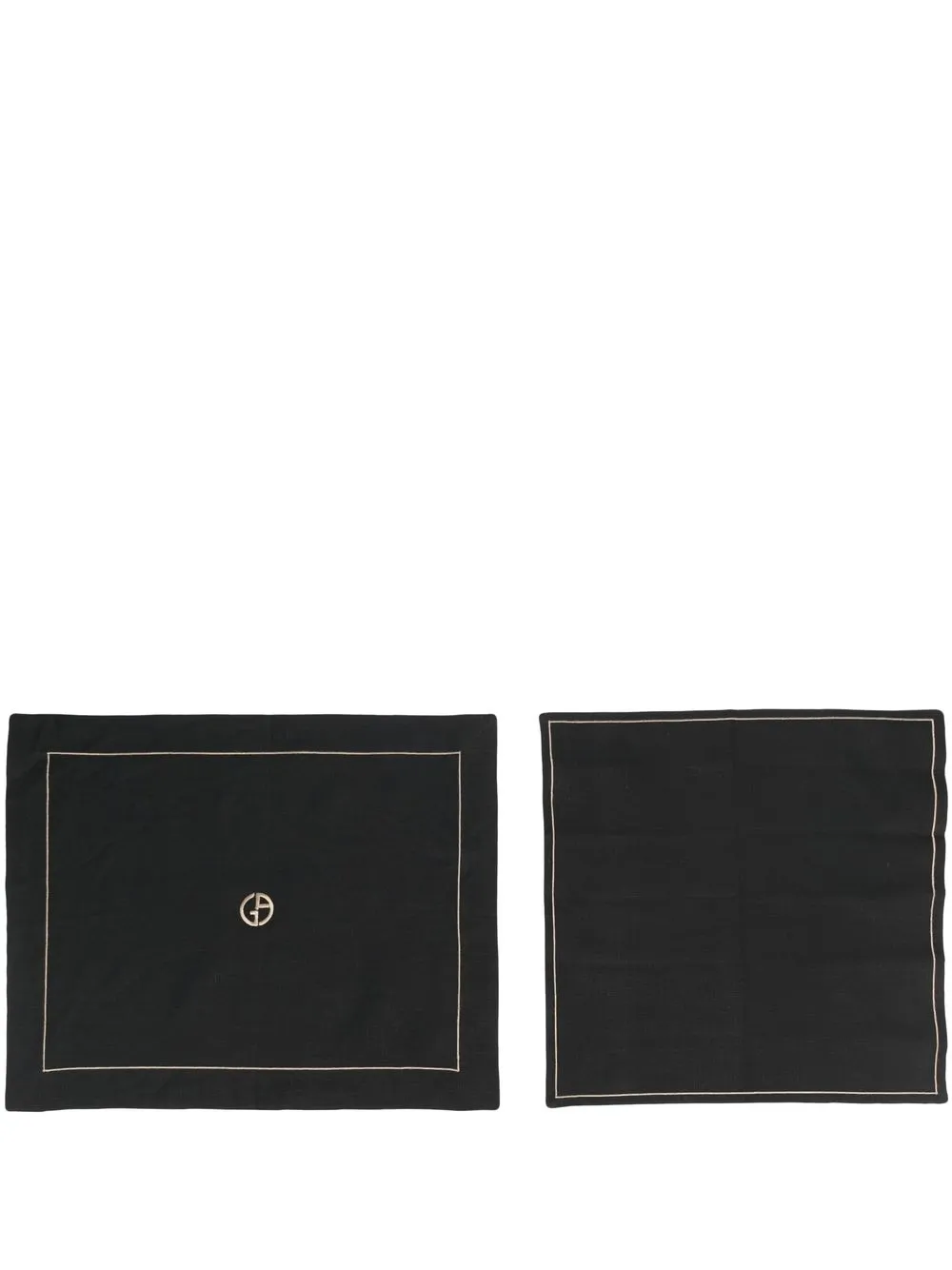 

Giorgio Armani set de manteles con logo bordado - Negro