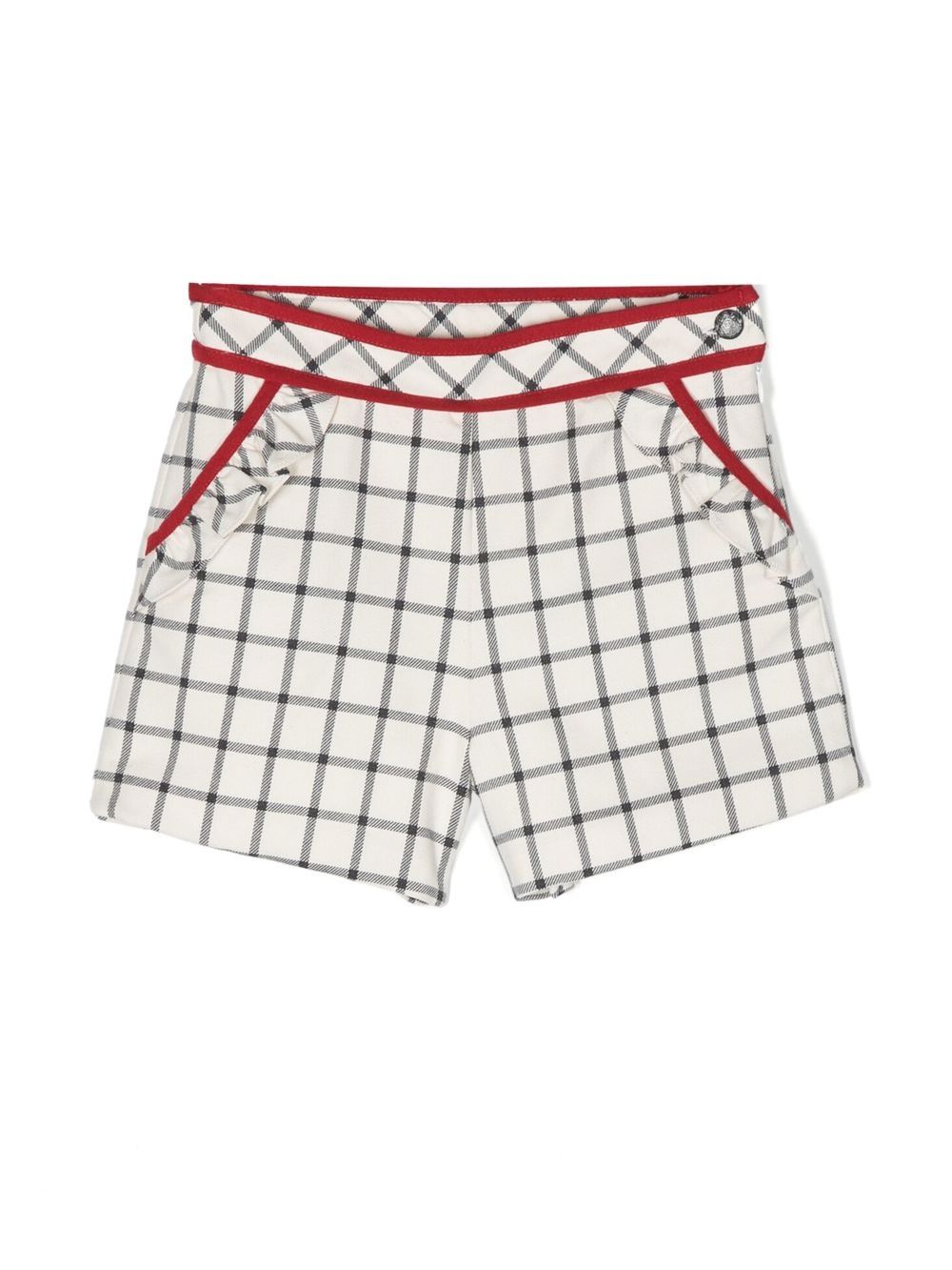 

Patachou checked flannel shorts - Neutrals