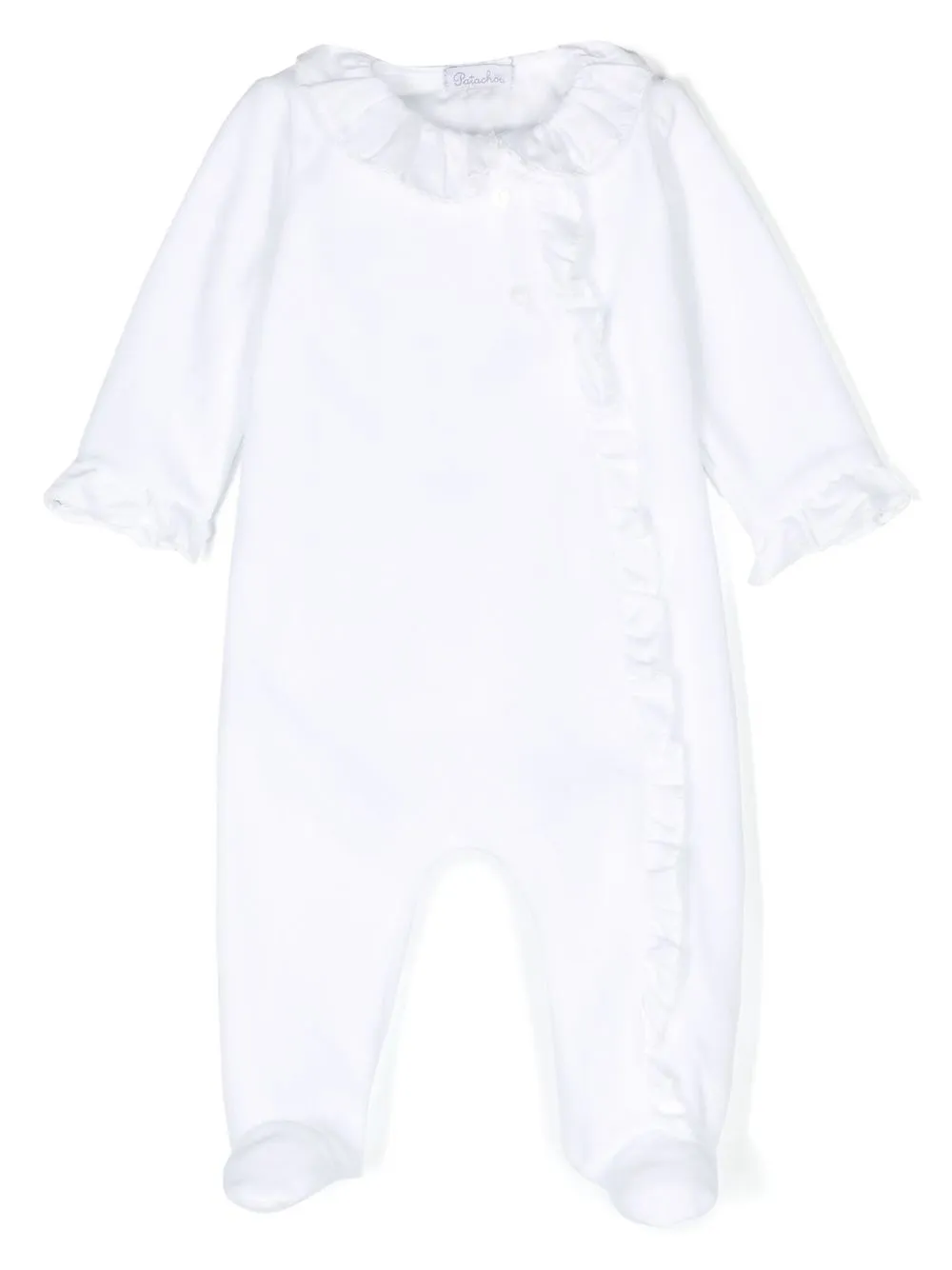 

Patachou ruffle-trim detail babygrow - White