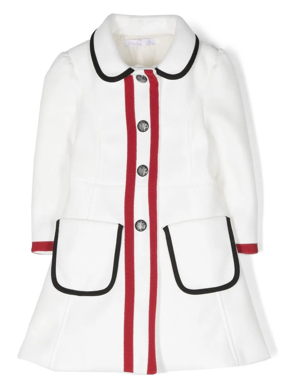 

Patachou flared single-breasted coat - White