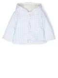 Patachou check-print hooded coat - Blue
