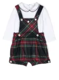 Patachou tartan layered romper - Blue
