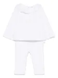 Patachou teddy bear-appliqué trouser set - White