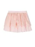 Patachou lace-trim mini skirt - Pink