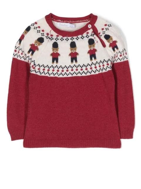 Patachou soldier-bear knitted jumper