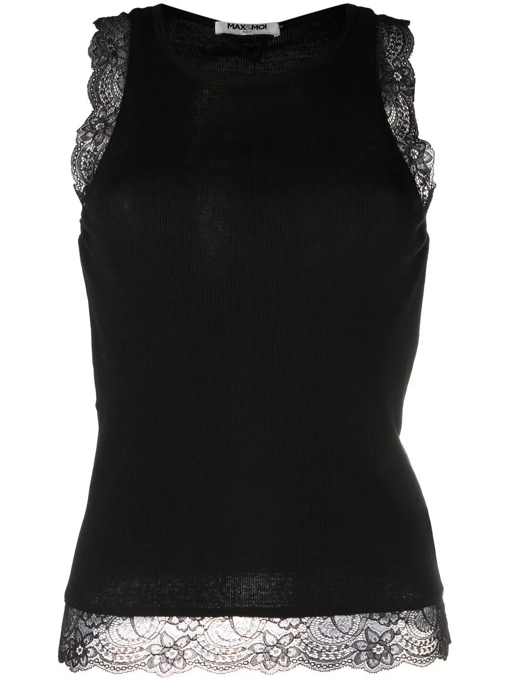 

Max & Moi lace-detail crew neck vest - Black