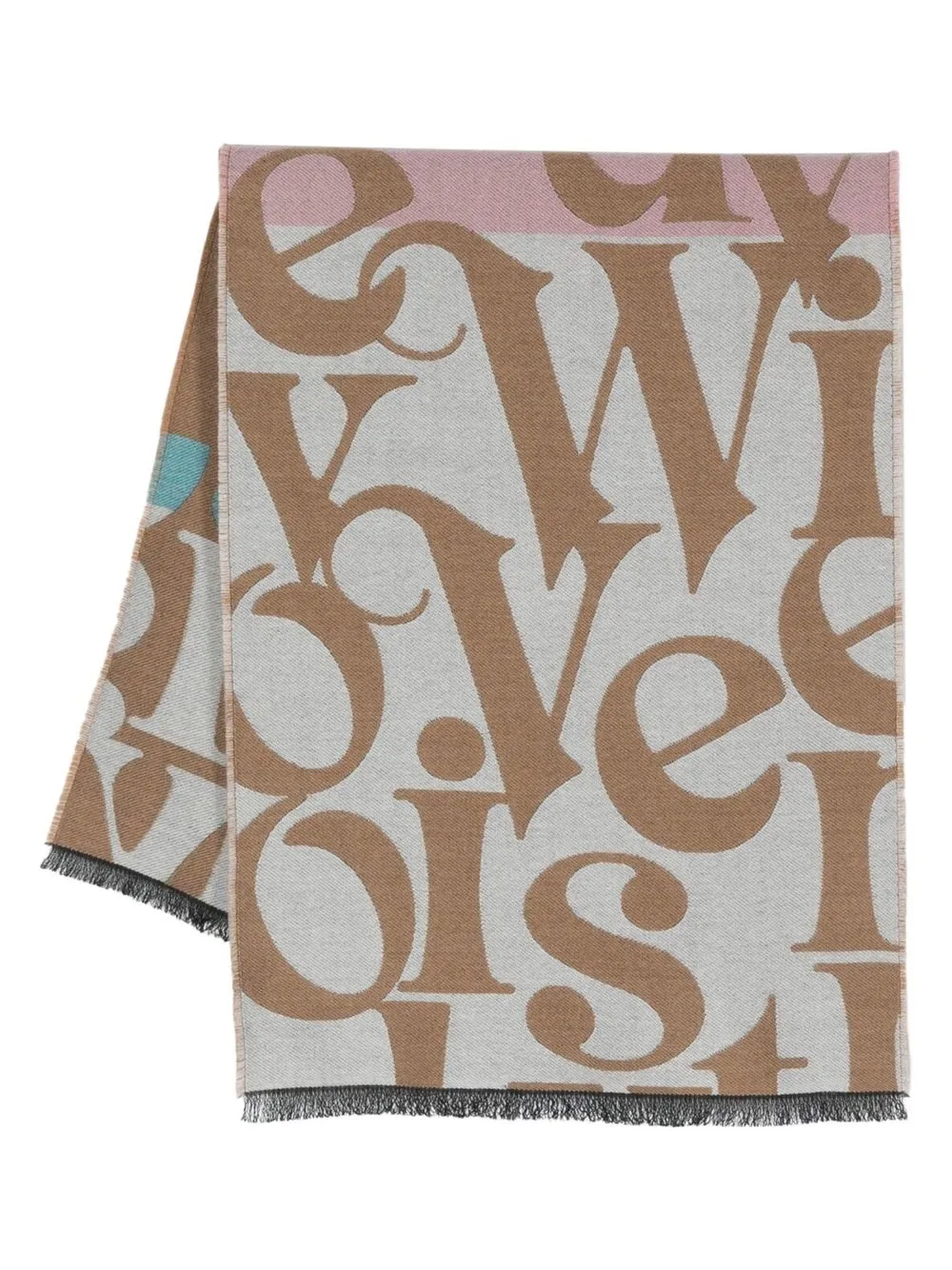 

Vivienne Westwood logo-print wool scarf - Neutrals