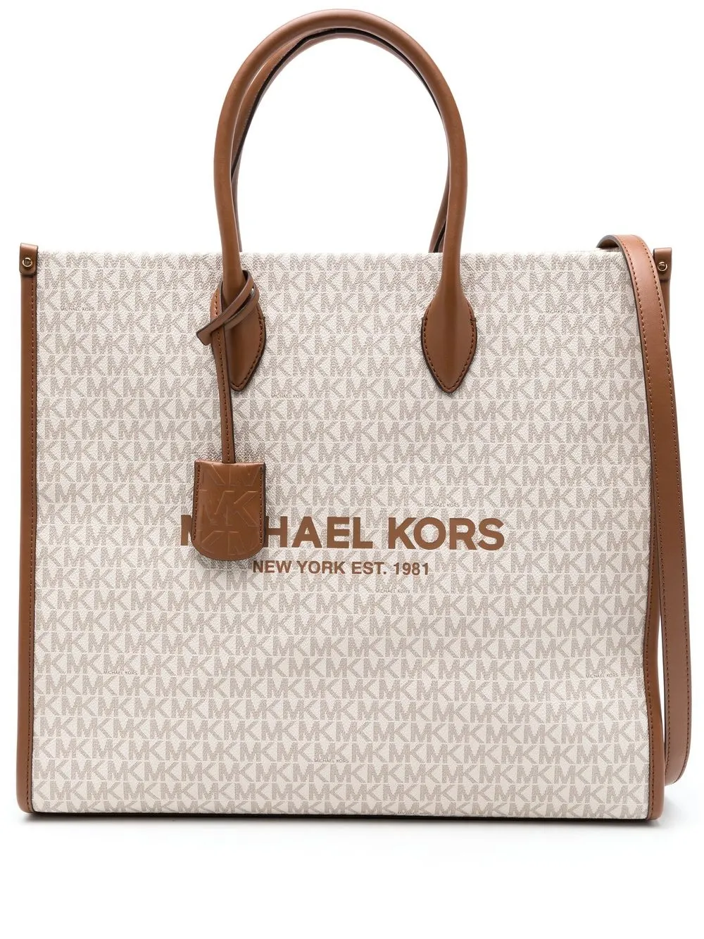 Michael Kors MIRELLA Rattan Leather 2way Shoulder Handbag White natural