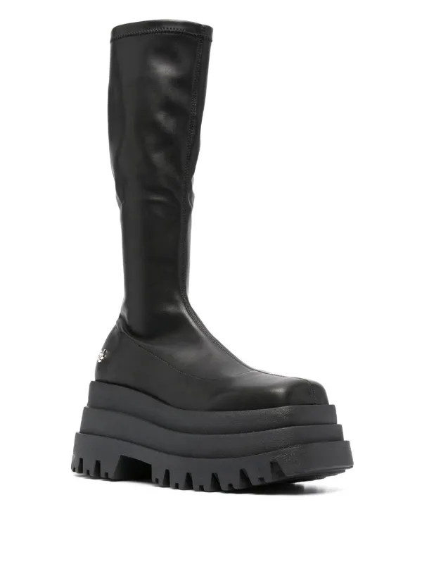 ☆値下げ☆nakedWolf☆デニムブーツ NAKED WOLFE Sin プラットフォーム ロングブーツ | ブラック | FARFETCH JP