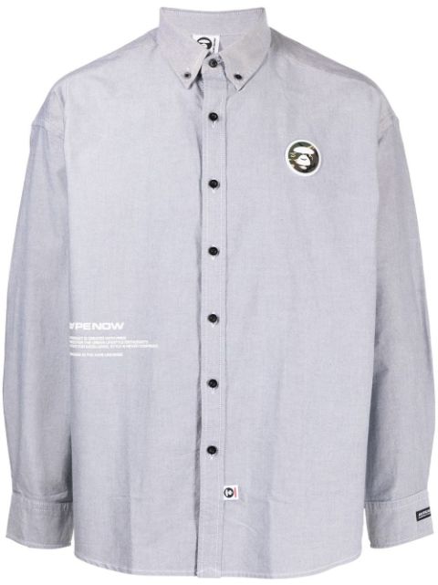 AAPE BY *A BATHING APE logo-patch button-down shirt Men