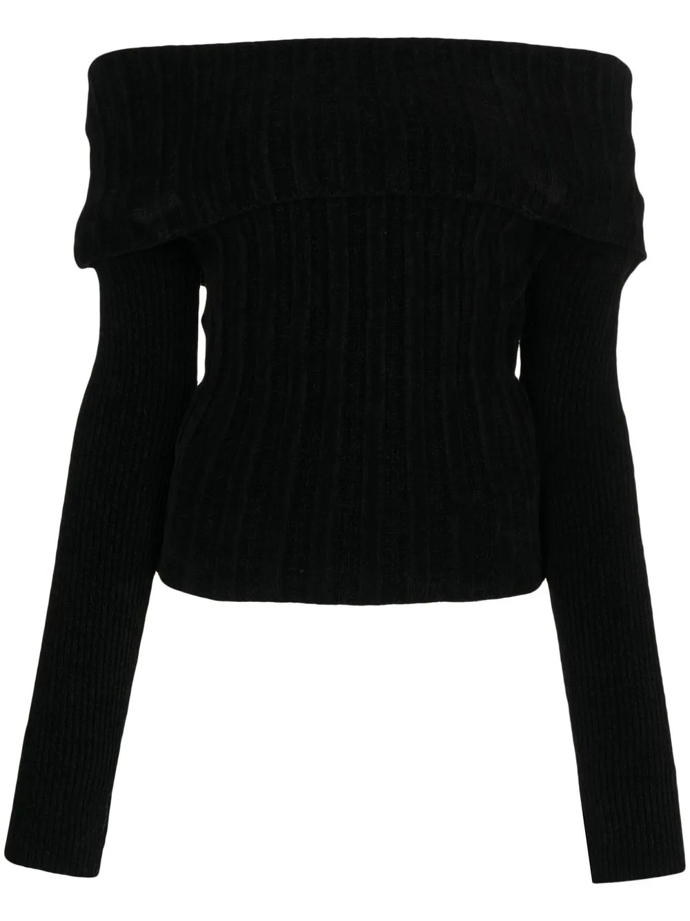 

Jacquemus ribbed-knit off-shoulder jumper - Black