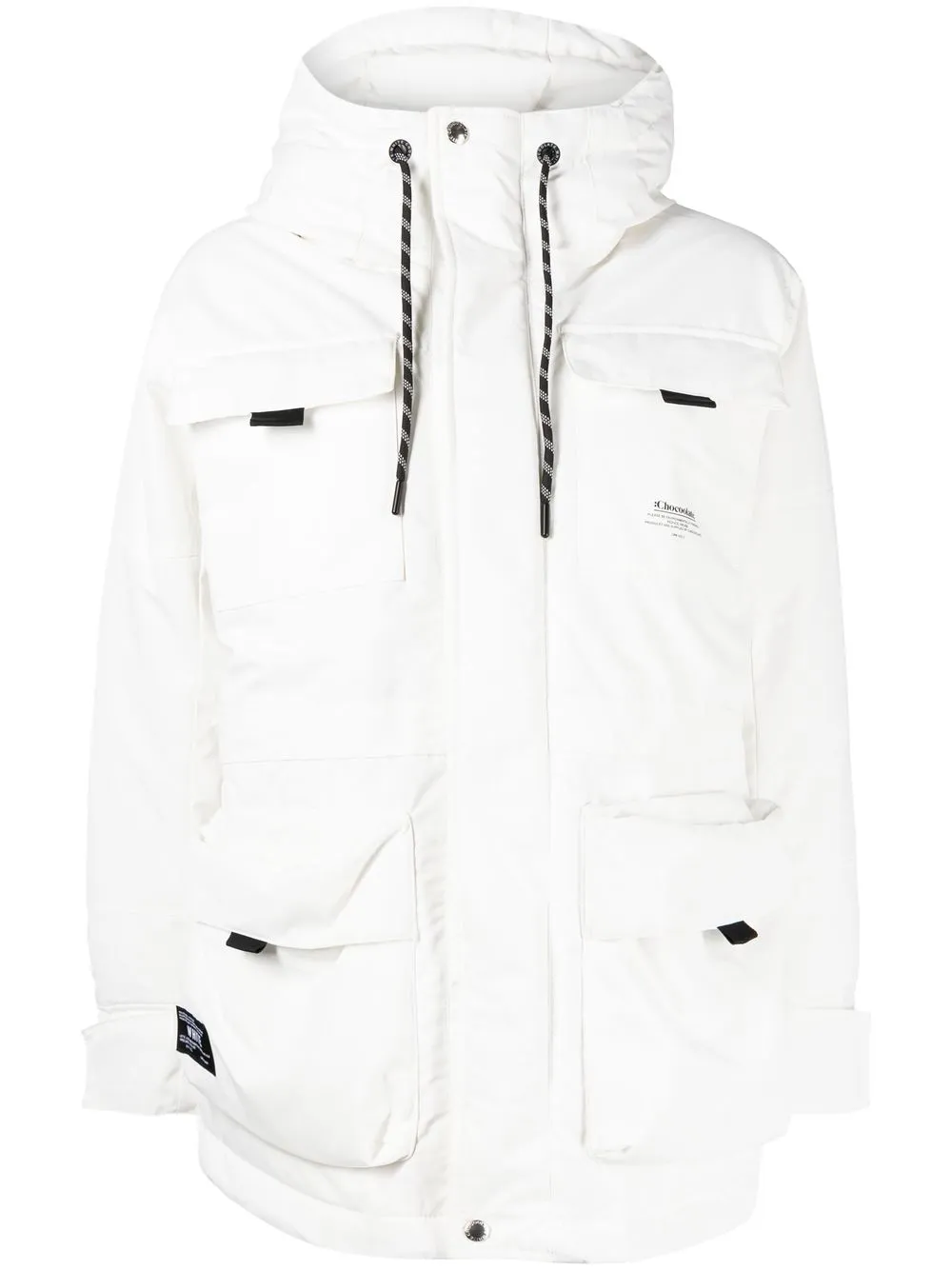 

CHOCOOLATE zip-up hooded down jacket - White