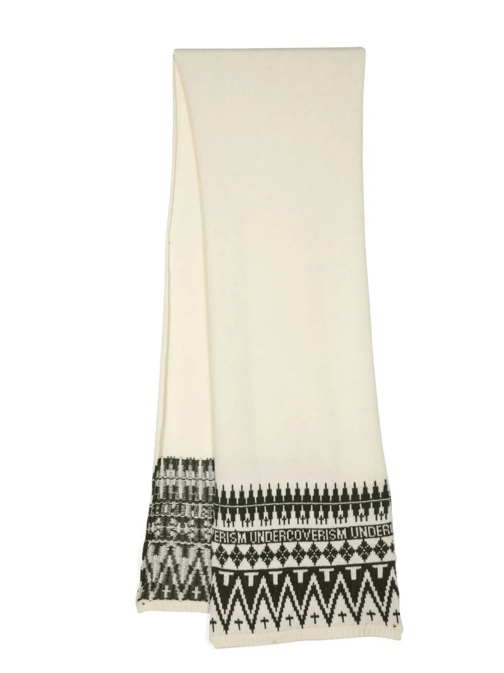 Undercoverism Intarsia Knit-logo Scarf In White
