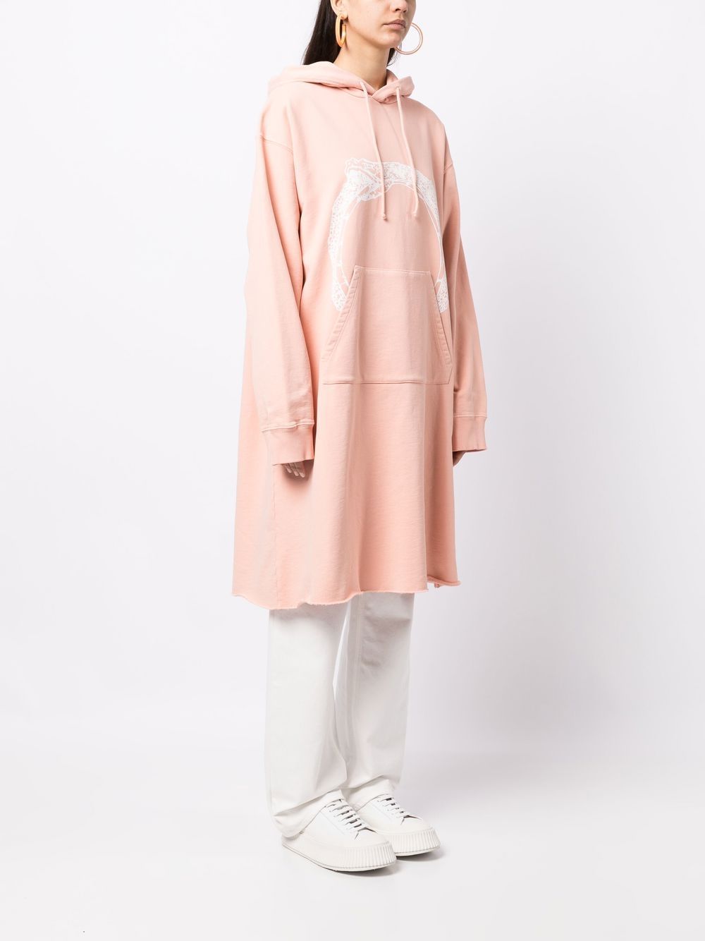 Shop Mm6 Maison Margiela Snake-print Hooded Dress In Pink