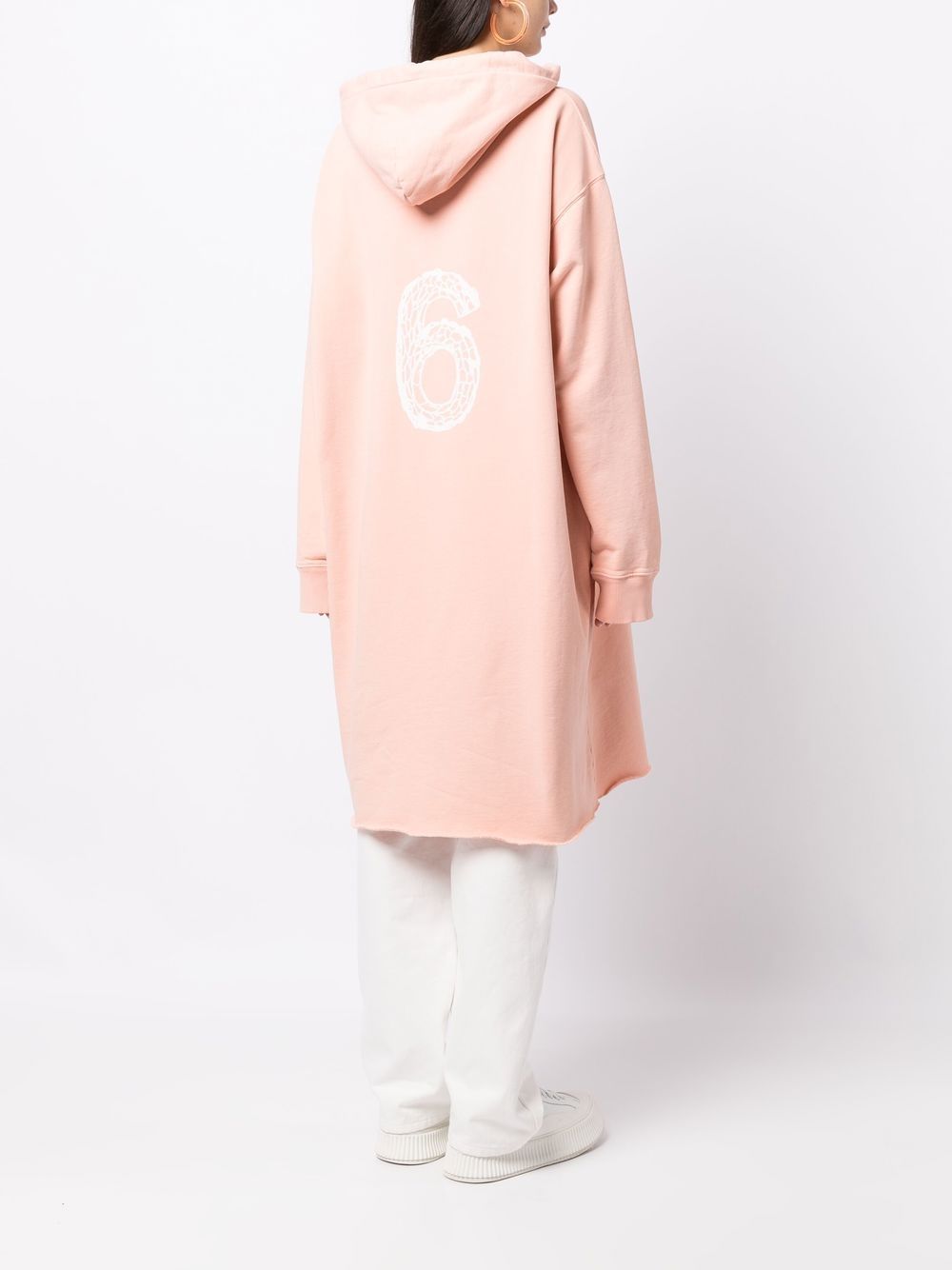 Shop Mm6 Maison Margiela Snake-print Hooded Dress In Pink