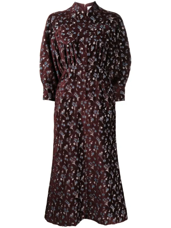 Mame Kurogouchi floral-print puff-sleeve Dress - Farfetch