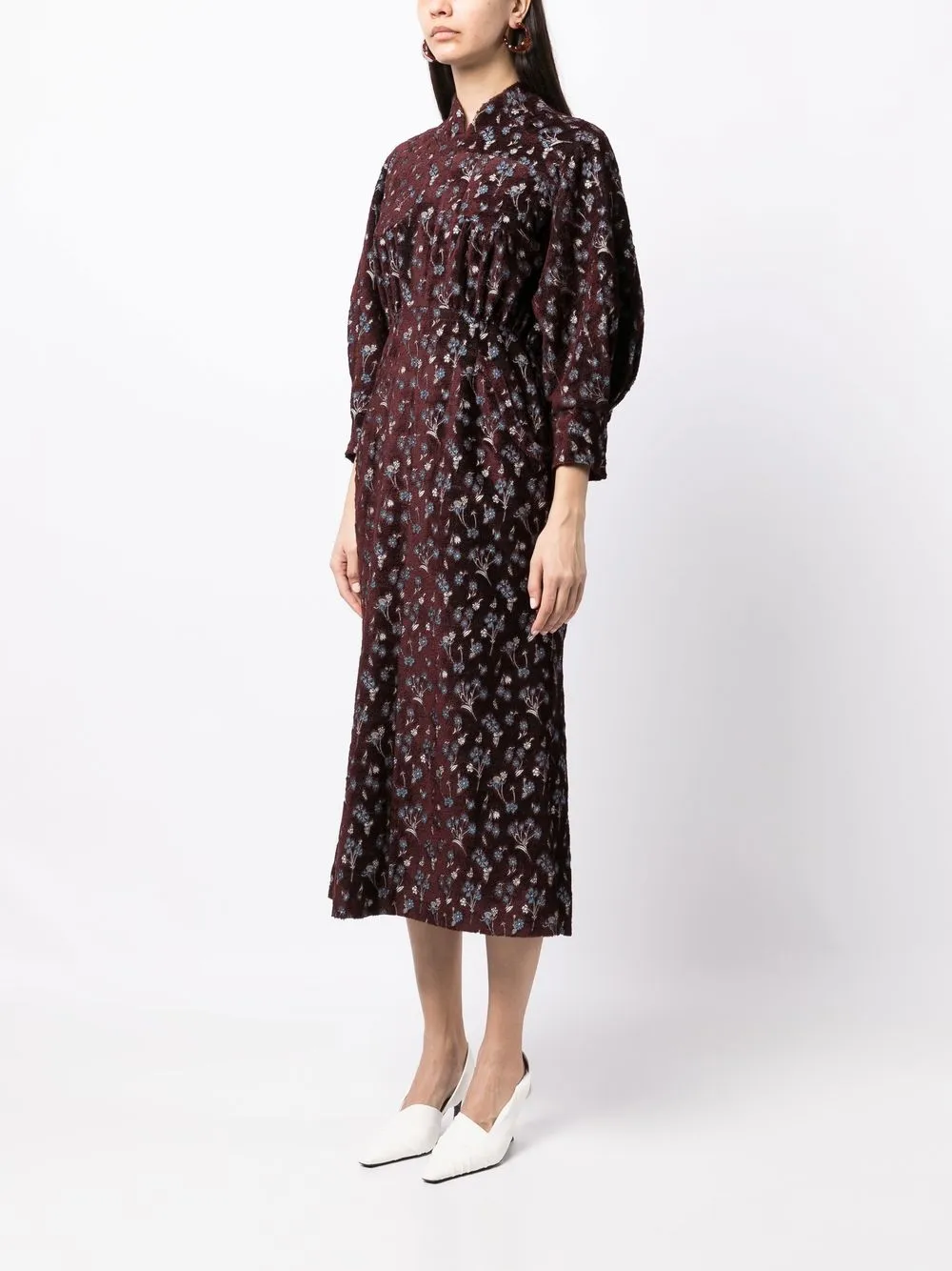 Mame Kurogouchi floral-print puff-sleeve Dress - Farfetch