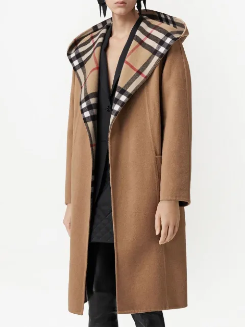 Burberry checked-detail wrap coat 8061004 - 2