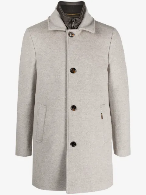 Moorer quilted single-breasted coat