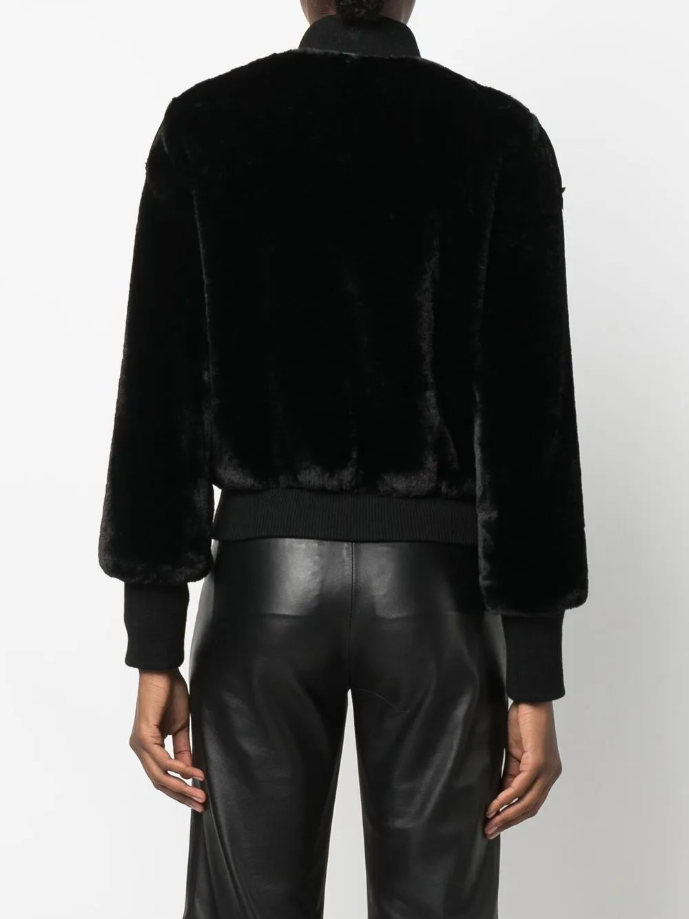 Blugirl studdetail fauxfur Bomber Jacket Farfetch
