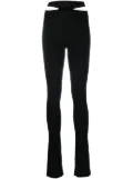 ANDREĀDAMO ribbed-knit cut-out trousers - Black