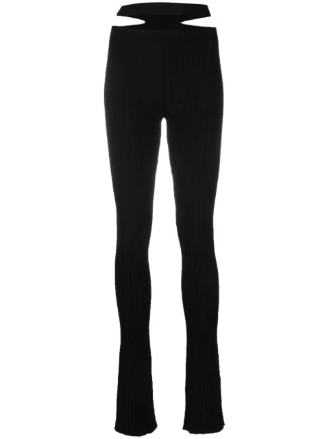 ANDREĀDAMO ribbed-knit cut-out trousers