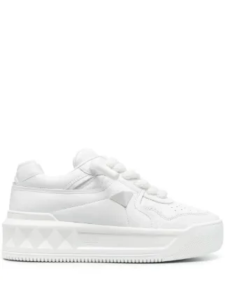 Valentino Garavani One Stud XL Leather Sneakers | White | FARFETCH
