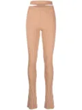 ANDREĀDAMO cut-out detail knit leggings - Neutrals